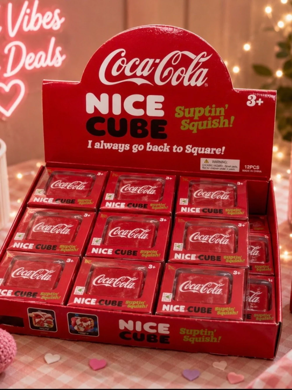 Coca Cola 3pack Red Nice Cube Suptin' Squish Party Favors